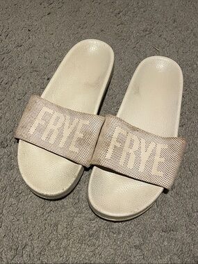 Frye Leather Slide Sandals Off white 7.5